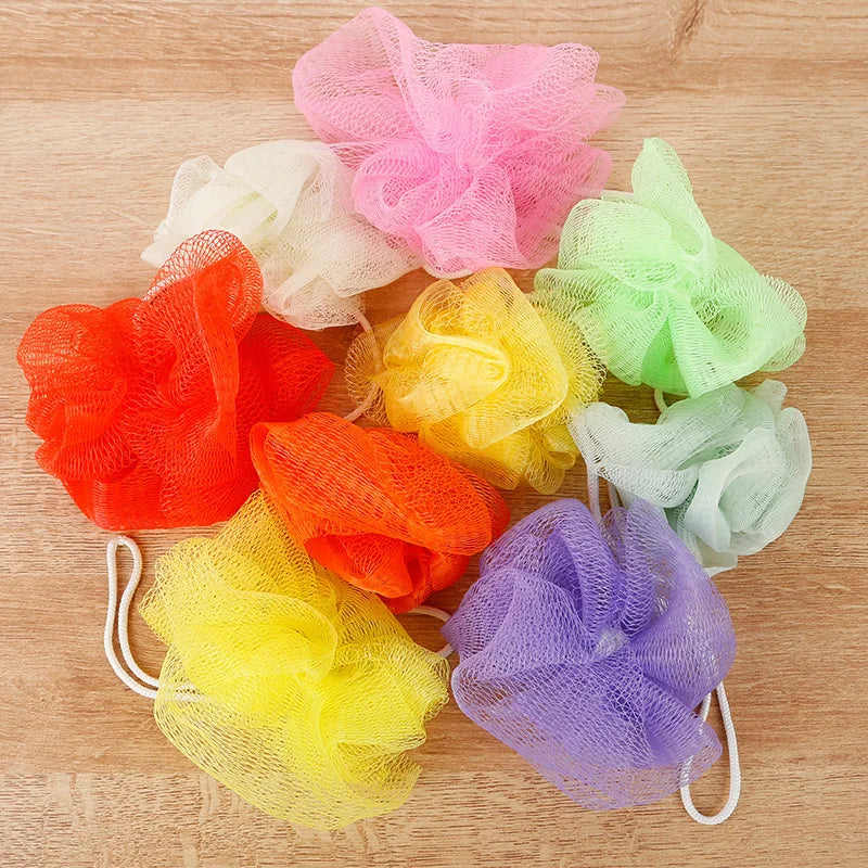 10Pc Color Random Bath Shower Soap Bubble Body Wash Exfoliate Puff Sponge Mesh Net Ball Bath Brushes Random Color