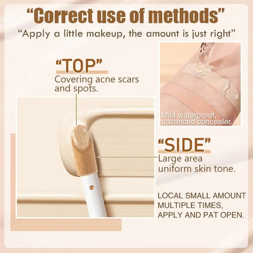 Korean Brand Natural Lasting Concealer Matte Oil Control High Cover Tears Acne Marks Spots Waterproof Liquid Foundation Makeup