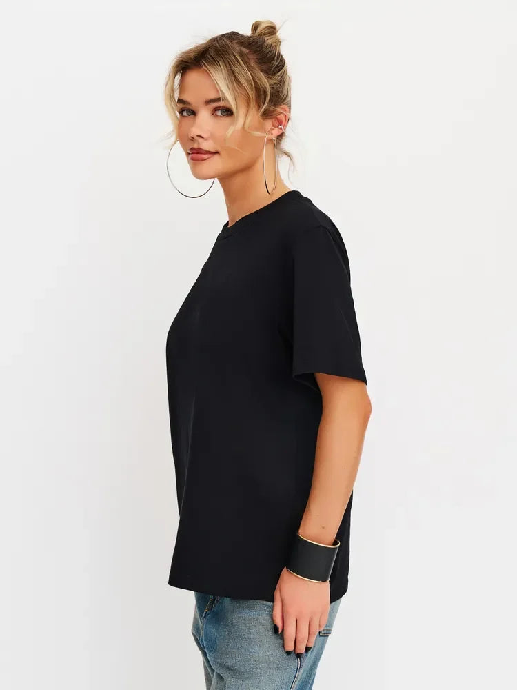 Solid Color Couple T-Shirts Four Seasons Basic Men'S And Women'S Short Sleeve Tees Tops Casual Breathable Oversized Sports T Shirt