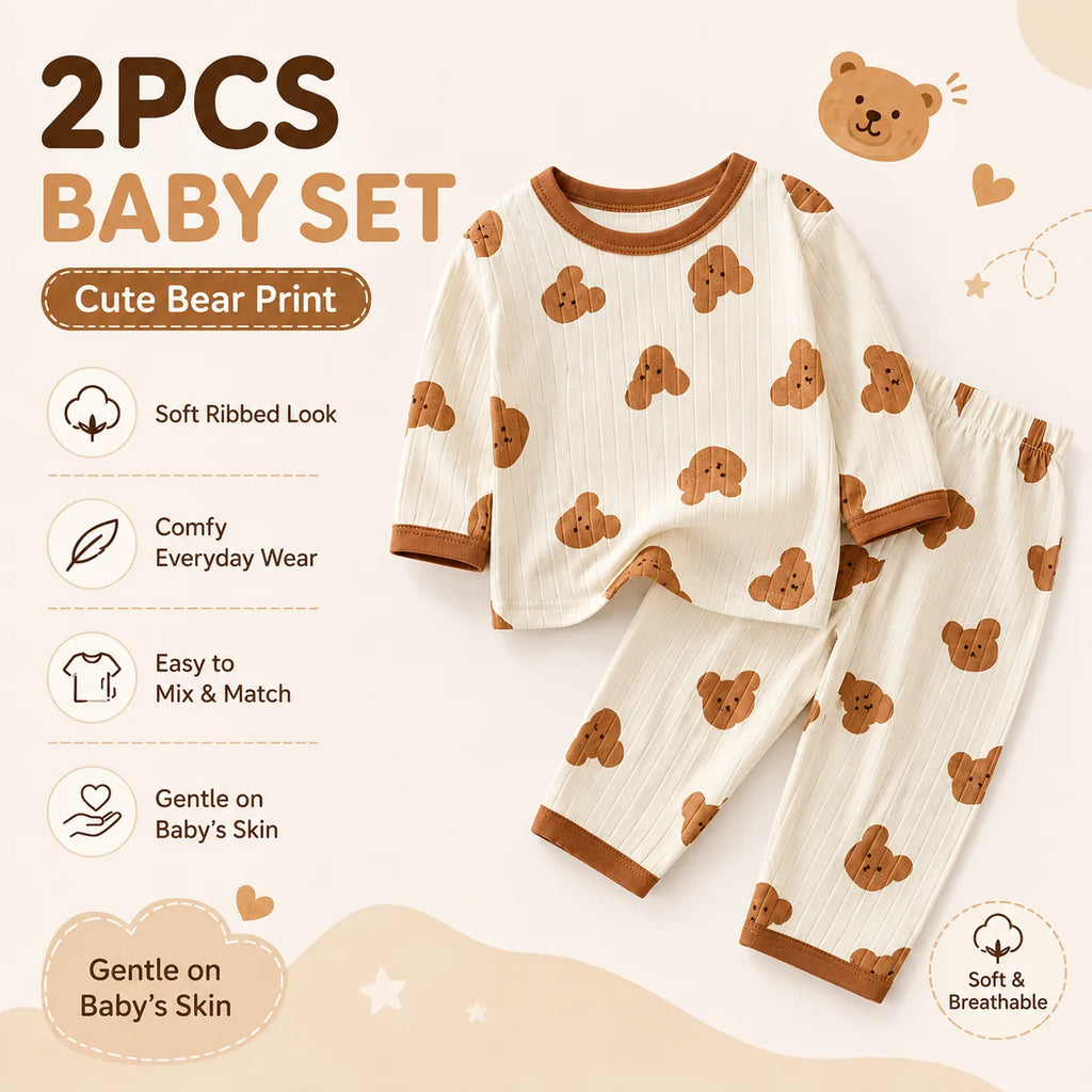 Baby Boy pajamas Children Loungewear Long Sleeve Pajamas Cute Deisgn Lightweight and Comfortable Fabric Sleepwear Outfit