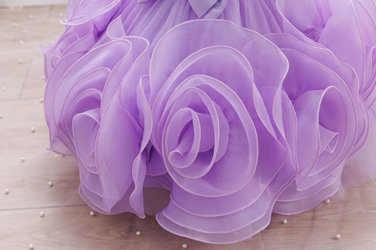 HETISO Girl Flower Dress Tutu Mesh Children's Wedding Ball Gowns Baby Suitable Sleeveless Party Wear
