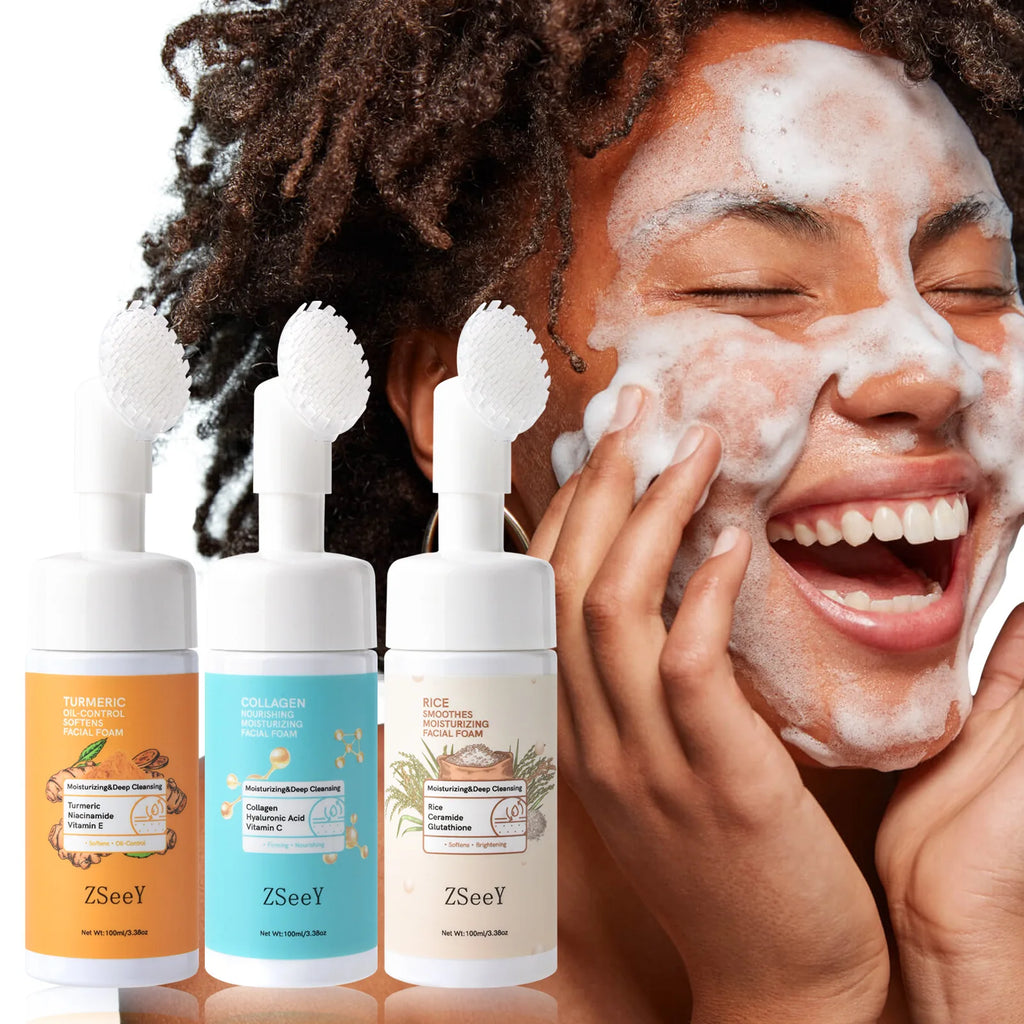 Turmeric Facial Cleanser with Brush - Brightening Face Wash 100ml