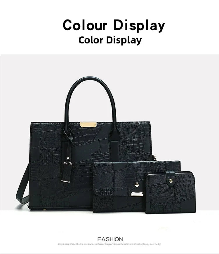 Trendy Lizard Pattern Mother-Daughter Handbag Summer 2025 Vintage Style Women's Tote Shoulder Bag Crossbody Bag Large Size