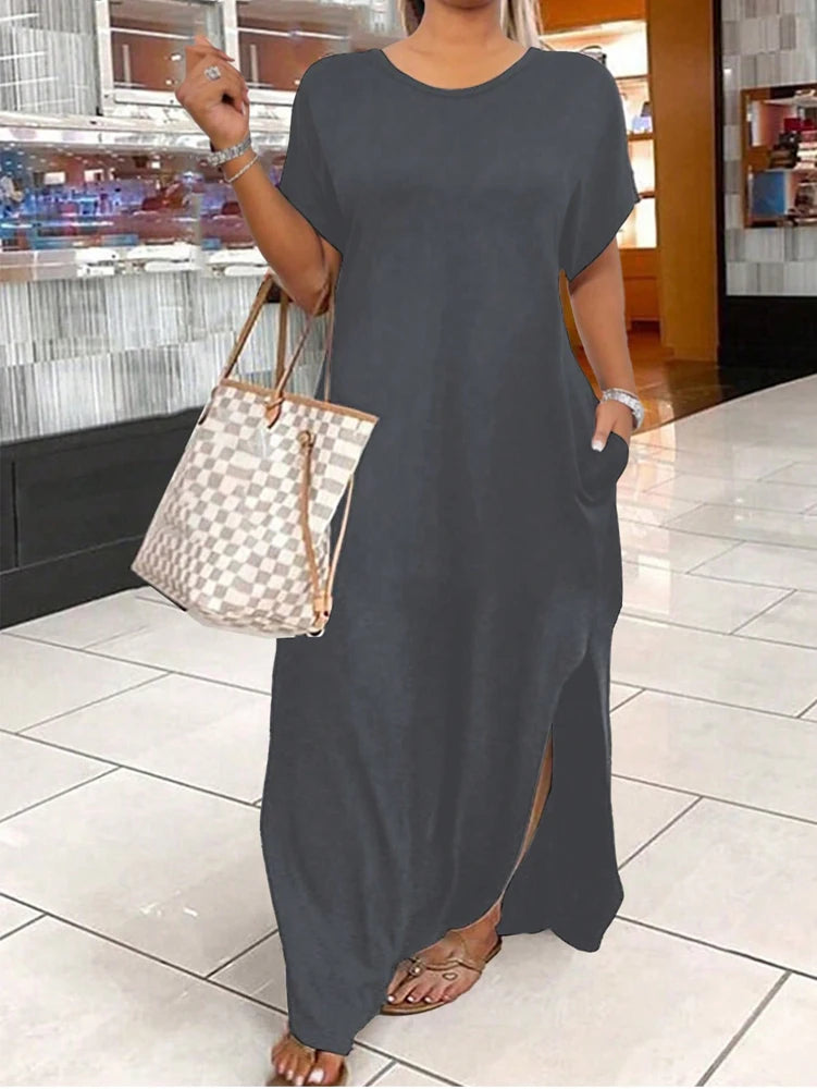 Plus Size Talla Grande Summer Long Dresses 2025 Casual Beach Maxi Loose Women's Dresses Comfortable Evening Gowns