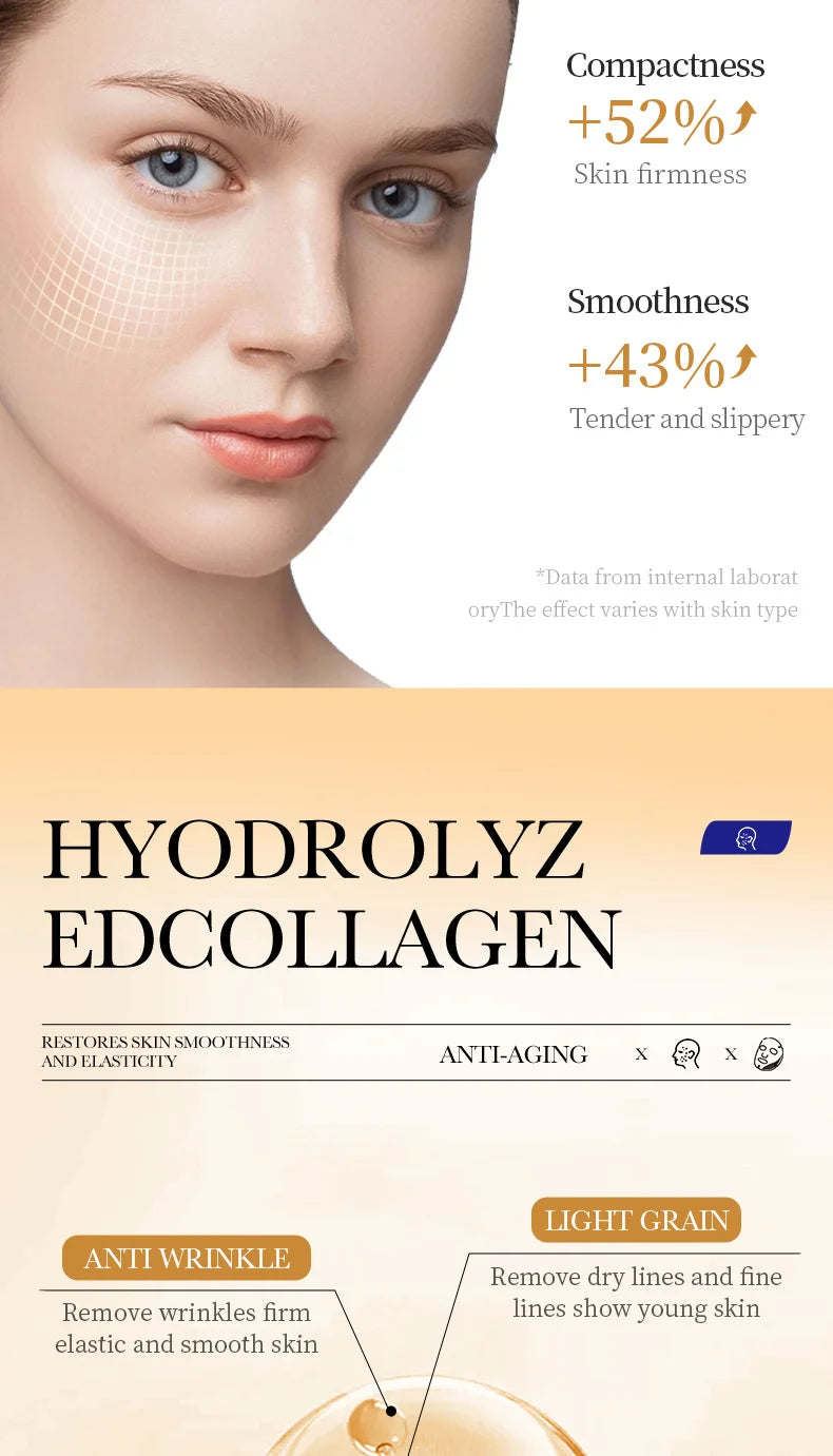 10pcs Korean Collagen Anti Wrinkle Facial Mask  Fade Fine Lines Anti Aging Firm Skin Moisturizing Brightening Skincare Mask