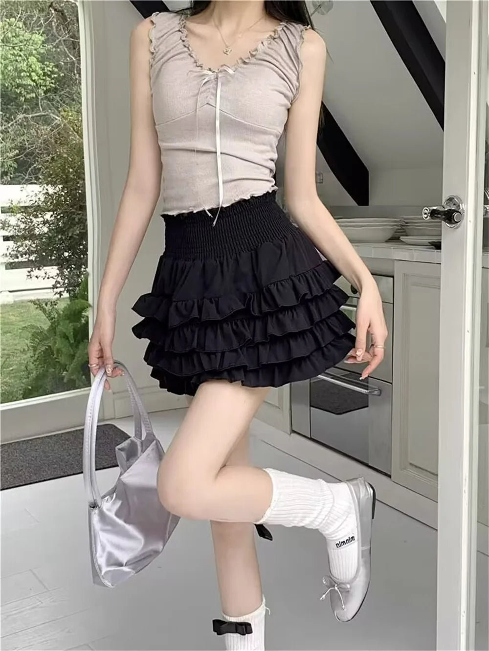 Women High Waist Pure Slim Summer College Popular Simple Sexy Sweet Girls Fashion Clothes 2024 New Korean Ball Gown Mini Skirts
