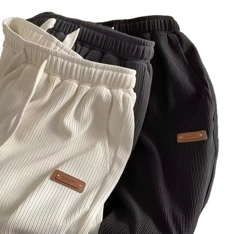 Quick Dry Men's Shorts Summer Label Design Loose Fit Sporty Five-Quarter Pants Unbranded Polyester Fiber Straight Leg Style