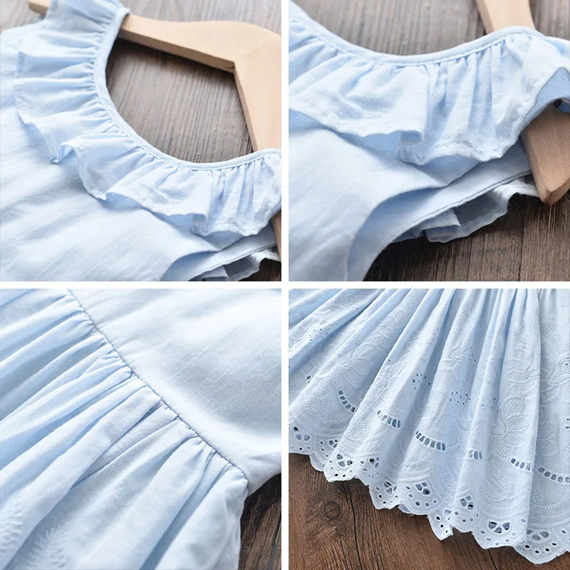 Bear Leader Girls Elegant Dresses 2026 New Summer Kids Party Costumes Girl Floral Princess Outfits Children Vestidos Clothing