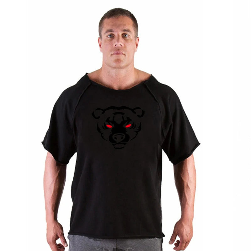 Men'S Clothing Gym Fitness Clothes T-Shirt Tops Breathable Vintage Graphic Shirts Oversized New Short Sleeve Top Cotton Tshirt