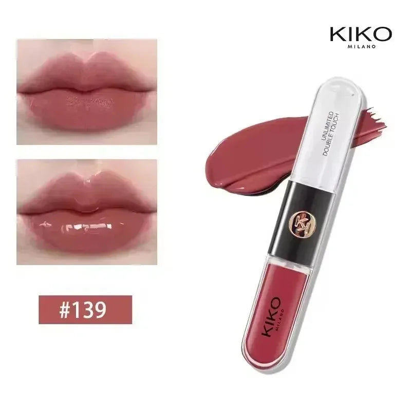 Kiko Double-Headed Lip Gloss - Long-Lasting Hydrating Lipstick