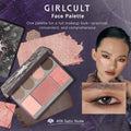 Girlcult Face Palette(04-06),Multi-Purpose,Fine Powder Texture,Smooth & Minimal Fallout,3D Sculpting Effect,Luxury Makeup