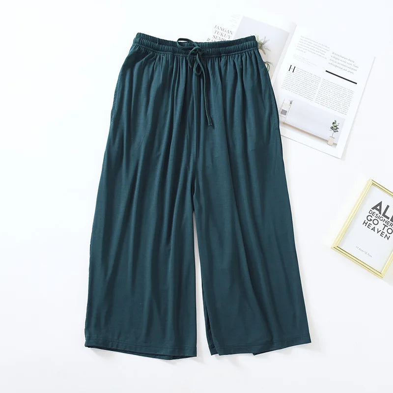 Btsukimi Women's Modal Blend Pajama Pants - Loose Cropped Sleepwear