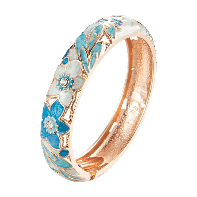 Enamel Cloisonne Double Bangle Set For Women By Dubai Trendy Elegant Indian Style Jewelry