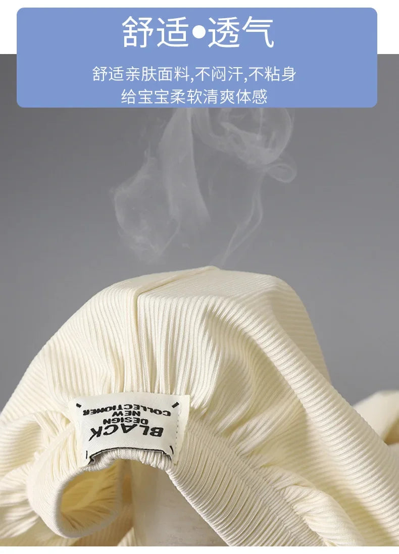 Children's mosquito-proof pants summer baby ice silk bloomers thin sweatpants boys and girls casual nine-point pants