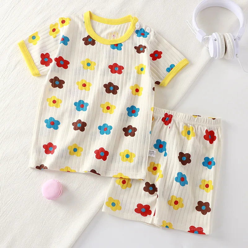 Children's 2-Piece Summer T-Shirt and Shorts Set - Animal Print