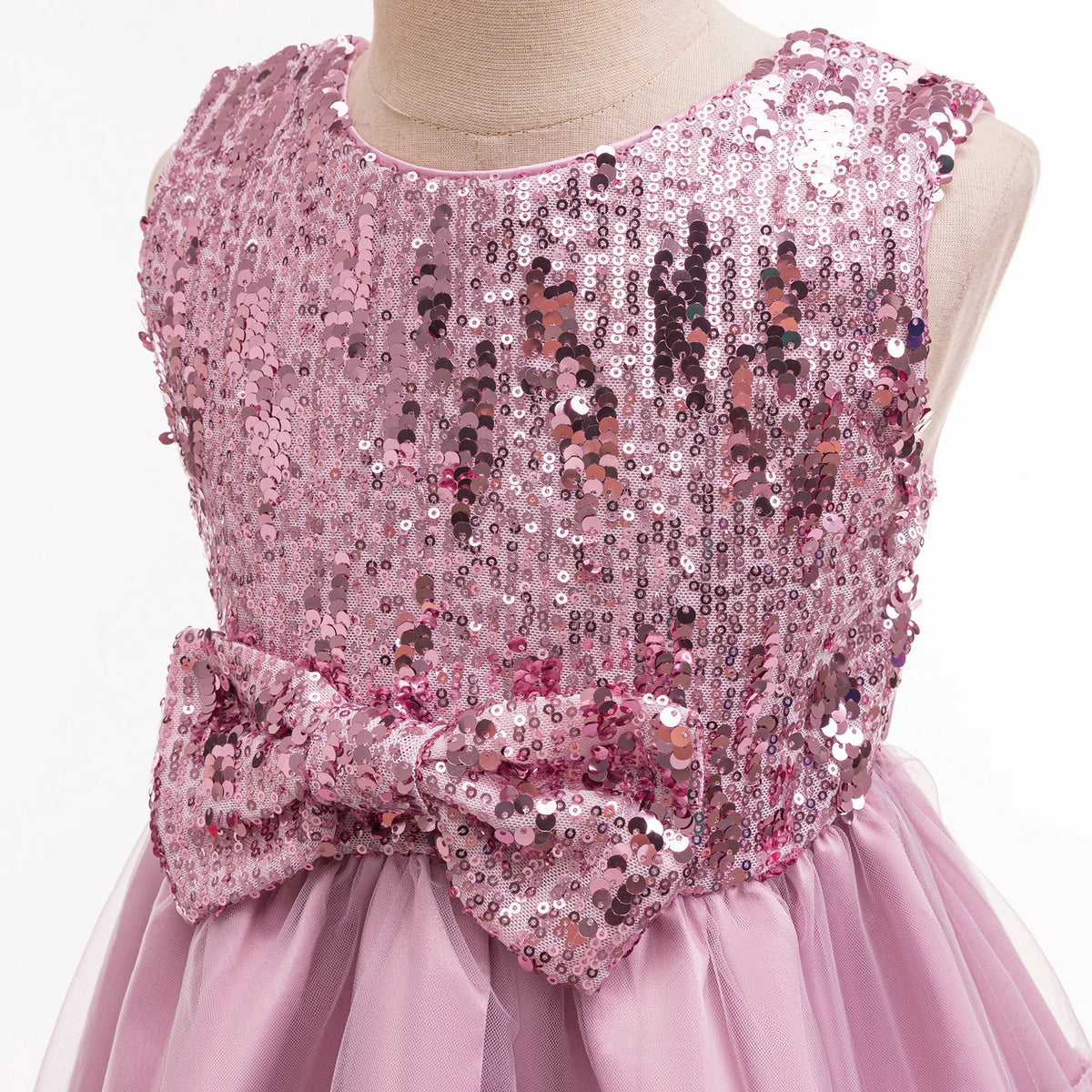 HETISO Princess Dress for Girls Sequined Sleeveless Tutu Gown Children's Fashion Birthday Party Frocks for Ages 2-10