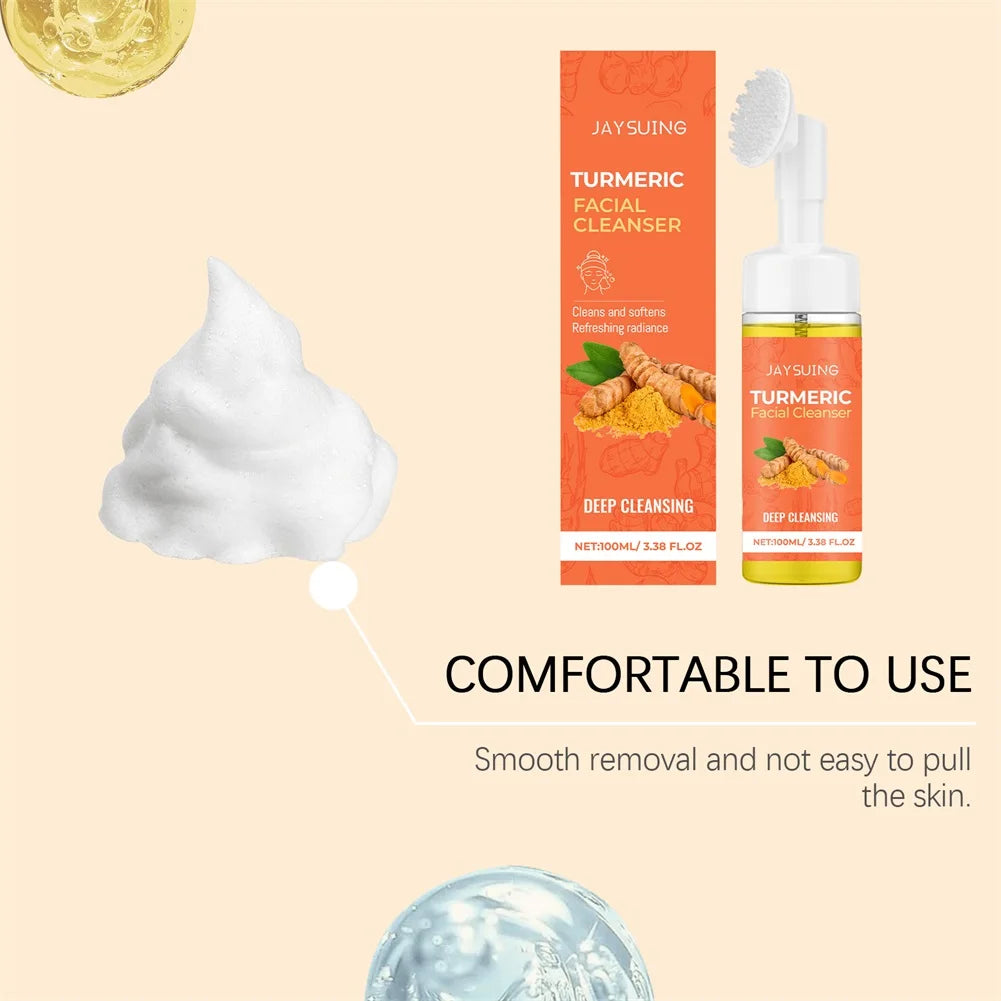 Turmeric Facial Cleanser Mousse 100ml - Deep Pore Foaming Face Wash