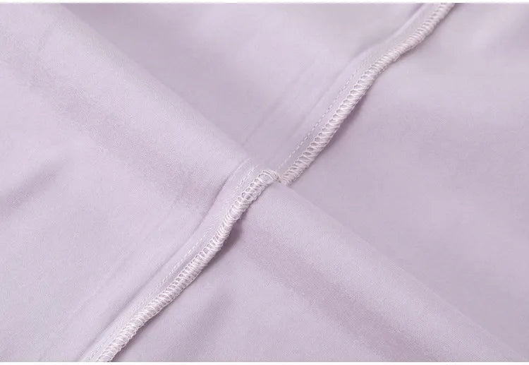 Women's Spring/Summer New 92% Natural Mulberry Silk Elastic Satin Solid Loose Sweet Wind Long Sleeve Home Clothes Nightdress