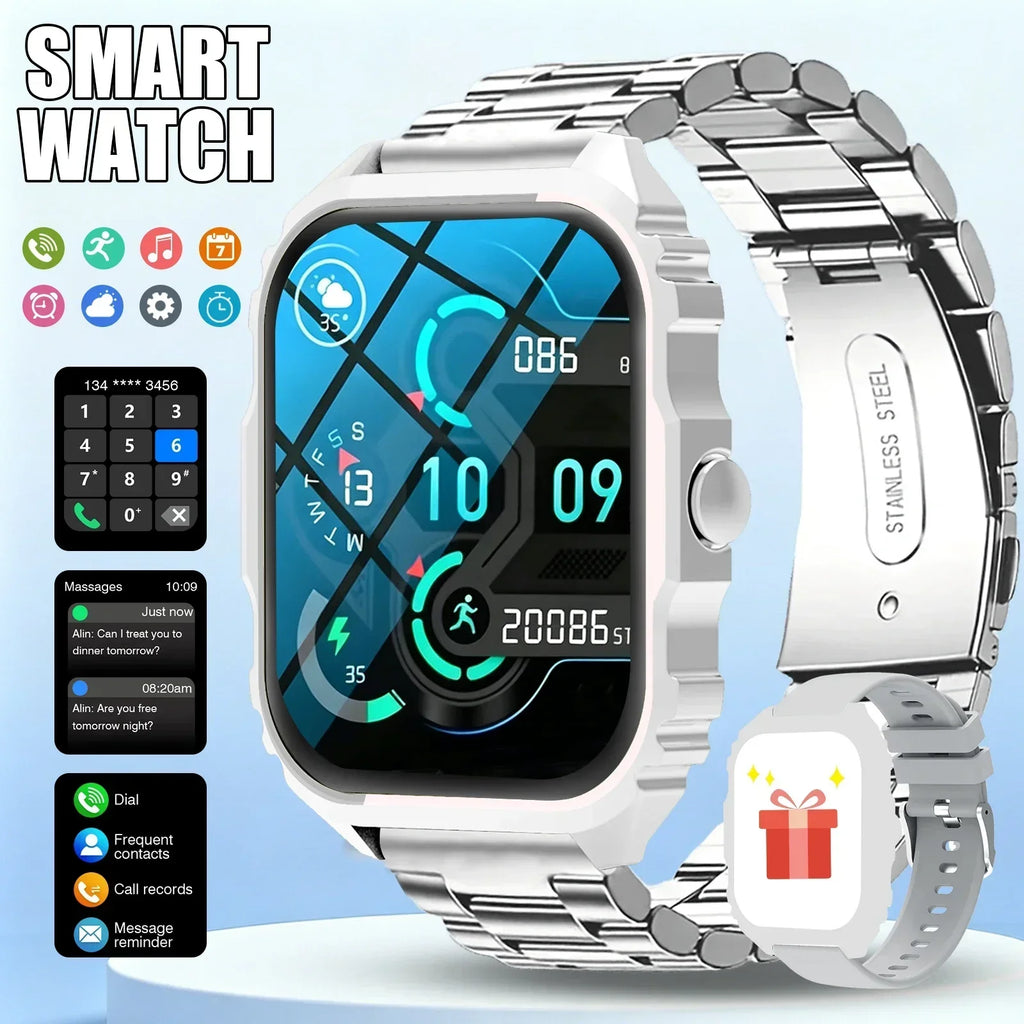 New Smart Watch 1.84 Inch HD Full Touch Screen Display Wireless Call,Answer Phone Watch,Multiple Sports Modes Outdoor Information Reminder Weather Display Music Control Photo Control, Suitable for Iphone & Android