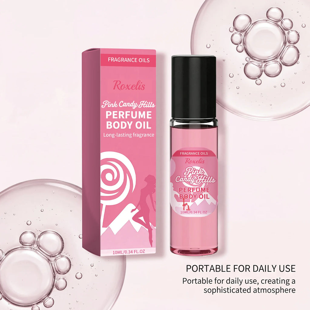 Pink Candy Scented Essential Oil, Pink Sugar Body Moisturizing Cream, Lightly Fragrant, Convenient Daily Essential Oil