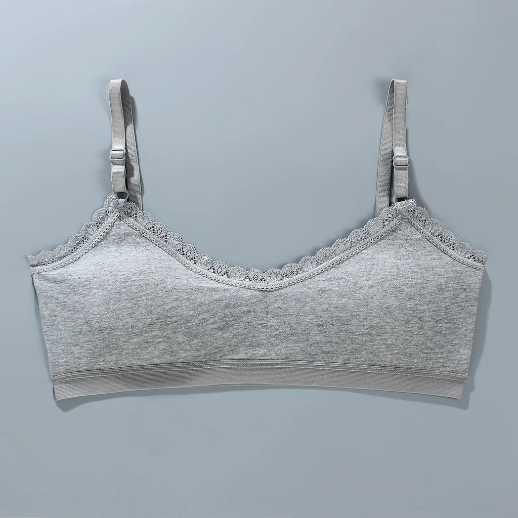 1/3PCS Girls Lace Bras Children Breathable Underwear Kids Tube Tops Soft Cotton-padded Teens Youth Girls Washable Bras Camisoles