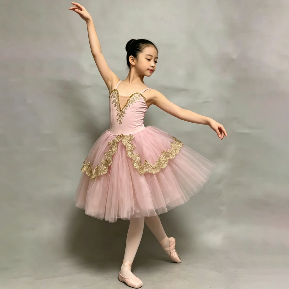Adults Children Embroidery Gauze Lyrical Contemporary Dance Costume Group Party Stage Tutu Adult Kids Competition Dance Clothes