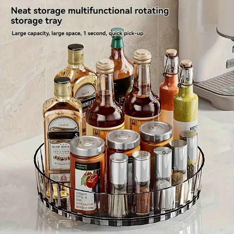 360° Rotating Spice Rack Organizer - 21x4cm Countertop Storage Box