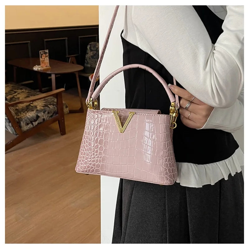 2025 New PU Pattern Leather Women Handbags Luxury Fashion Small Shoulder Messenger Bag Portable Crossbody Shell Bags