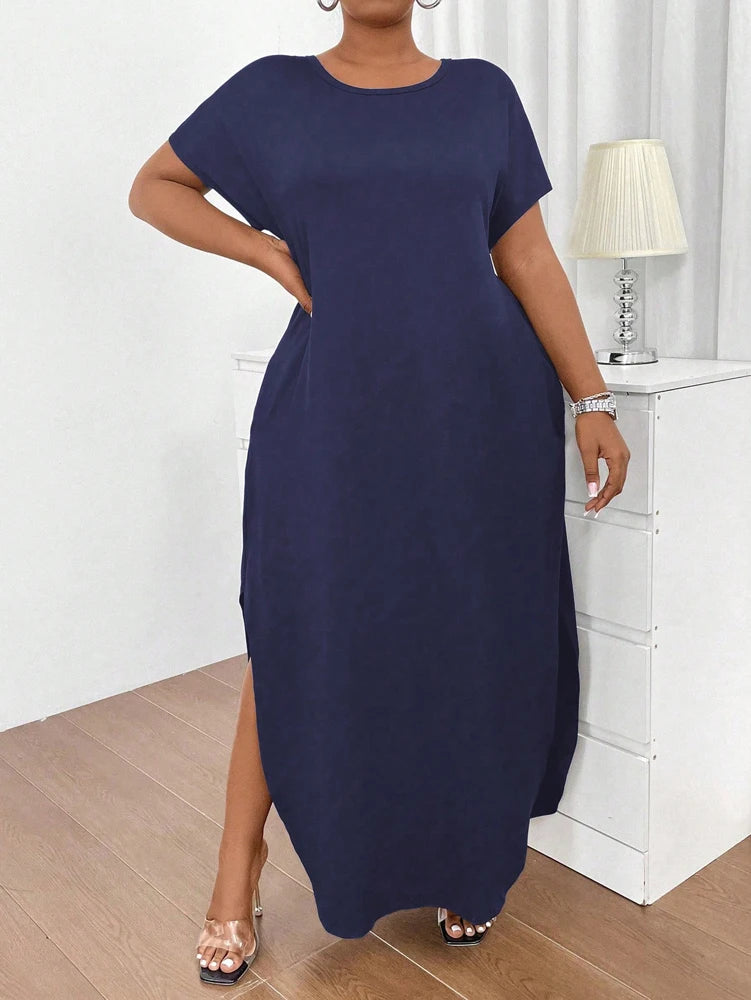 Plus Size Talla Grande Summer Long Dresses 2025 Casual Beach Maxi Loose Women's Dresses Comfortable Evening Gowns