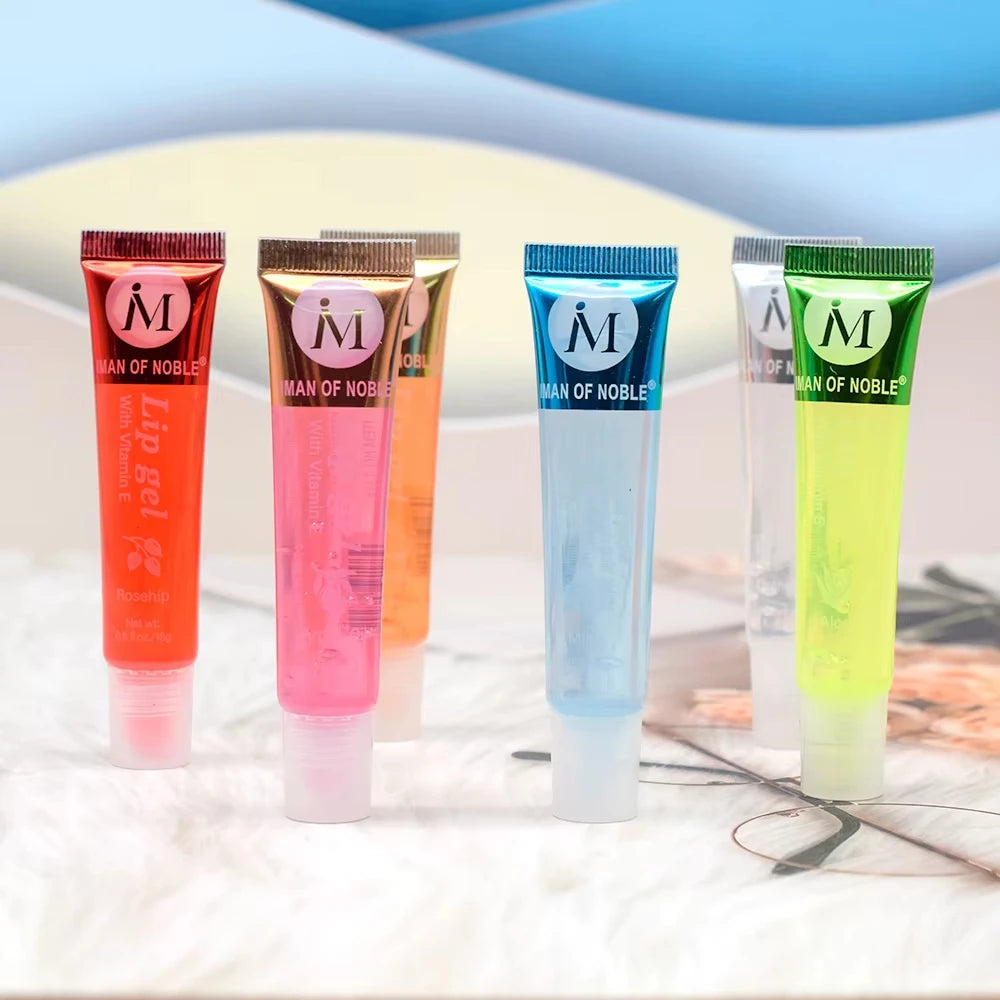 6Pcs Fruit Flavor Lip Oil Set - Moisturizing Plumping Lip Gloss