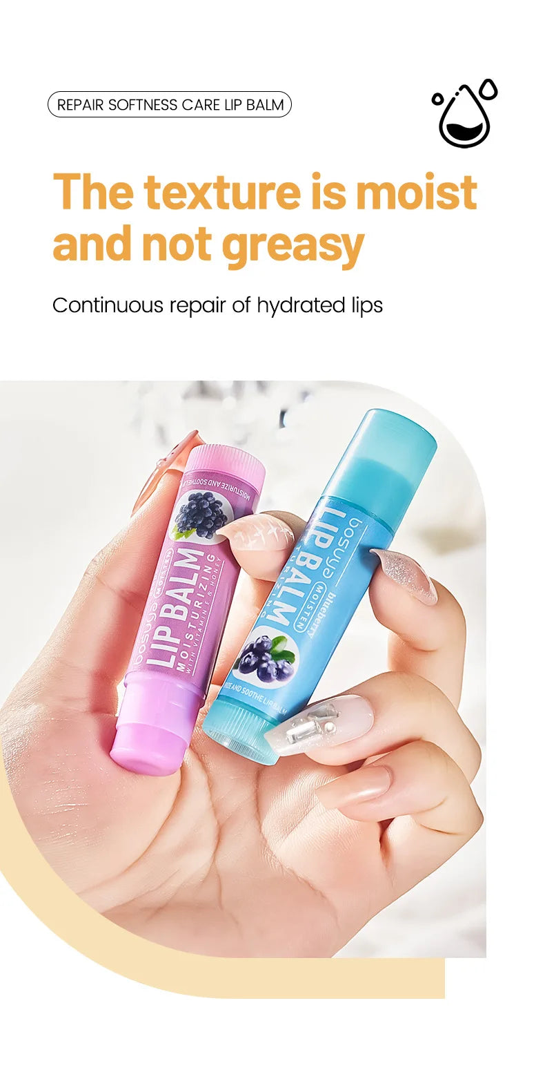 24Pcs Fruit Series Lip Balm Set Honey Grape Avocado Moisturizing Repair Anti-Cracked Non-sticky Lip Balm for Lips Skin Care