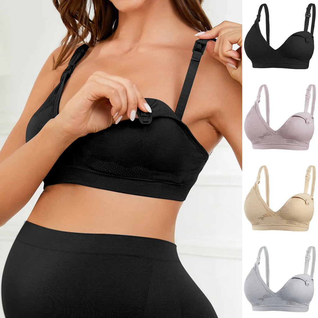 Wirefree Nursing Bra Maternity Bras Pregnancy Clothes Prevent Sagging Breastfeeding Women's Breathable Bra