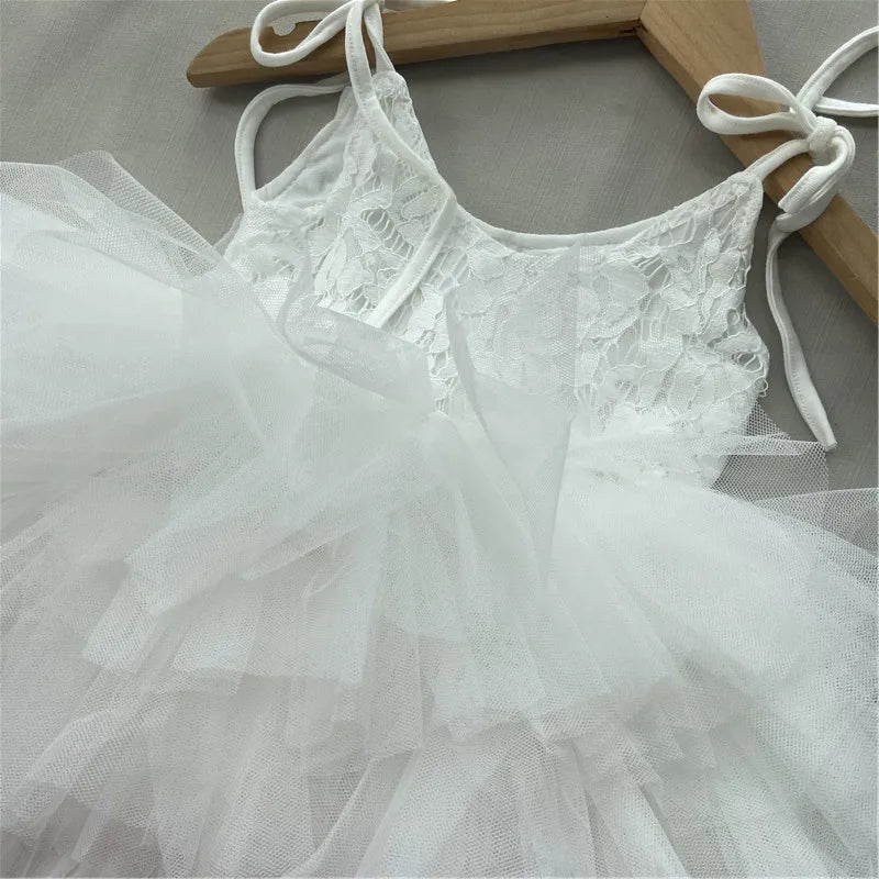 Toddler Girls Lace Tutu Dress for Kids Lovely Layers Ruffles Vestidos Fashion Baby Birthday Party Gown Boutique Wear