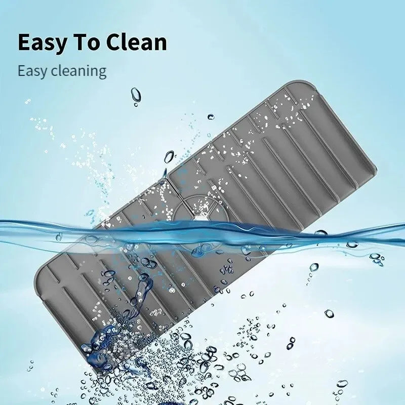 Tapete de silicona para grifos, soporte para jabón de platos y esponjas, alfombrilla de secado para encimera de cocina, protector contra salpicaduras para fregadero de cocina y baño, almohadilla de drenaje