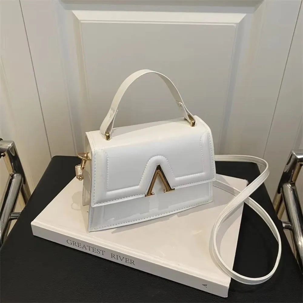 Casual Retro Shoulder Bag Candy Color Large Capacity Crossbody Bag PU Material Street Trend Ladies Handbag
