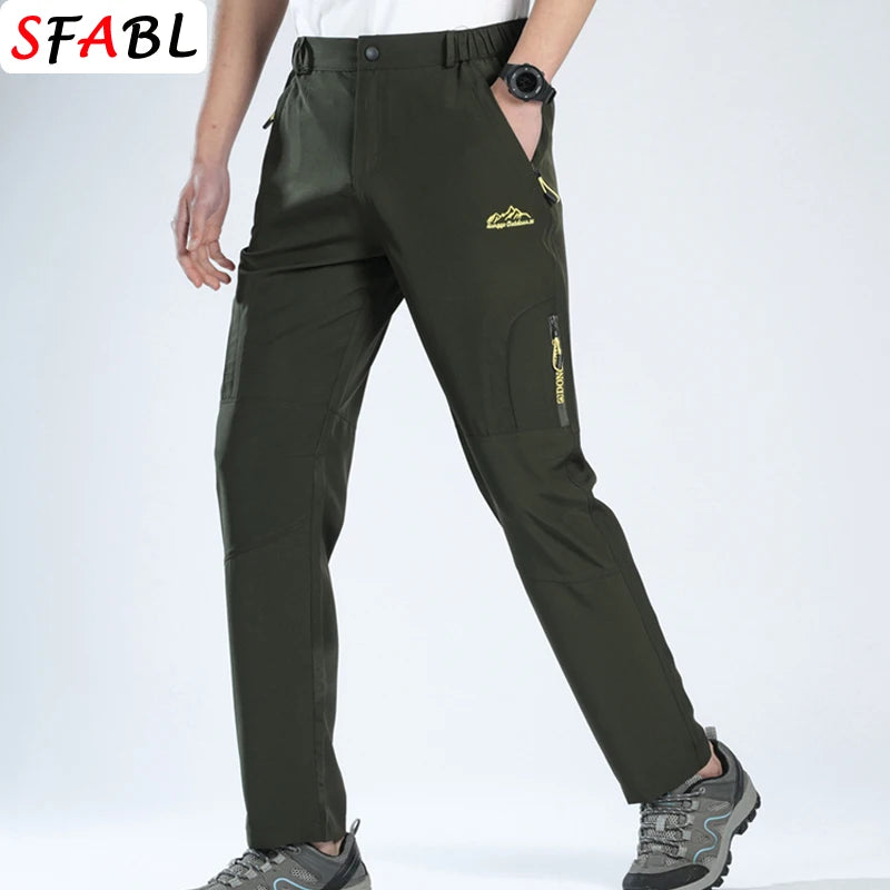 Summer Outdoor Sports Pants Men Women Hiking Camping Trousers Quick Dry Stretch Tactical Pants Lightweight Trekking Pants XL-5XL