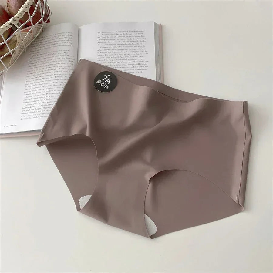 4PCS Seamless Mulberry Silk Underwear Ultral Thin Women's Panties Sexy High Elastic Invisible Briefs Soft Underpants Lingerie