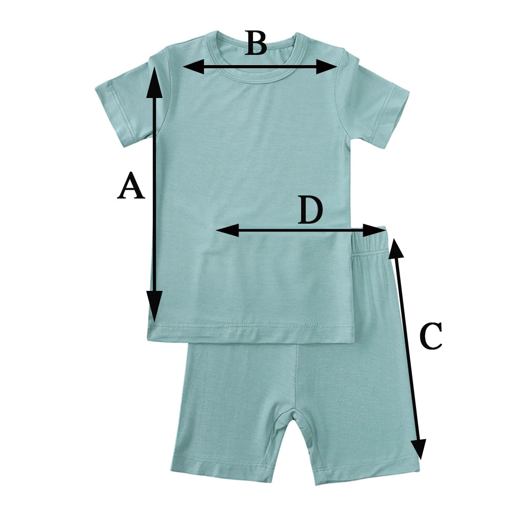 Kids Tales Bamboo Fiber Toddler Summer Outfit - Unisex Sleepwear Set