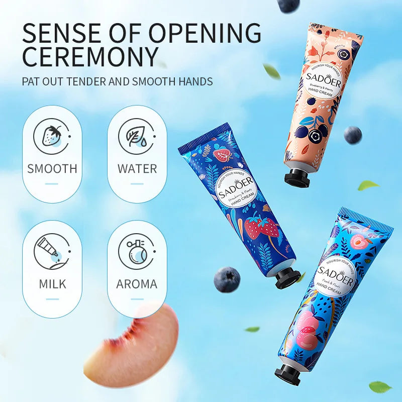 5 Pieces/Set Fruit Plant Fragrance Hand Cream Set, Moisturizing, Repairing, Anti-Drying Hand Lotion Set, Hand Skin Care Products