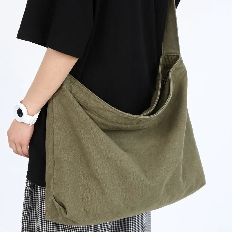 2026 Spring New Season Japanese Style Messenger Bag Made of Canvas Free Shipping Thickened Sturdy Retro Men Bag