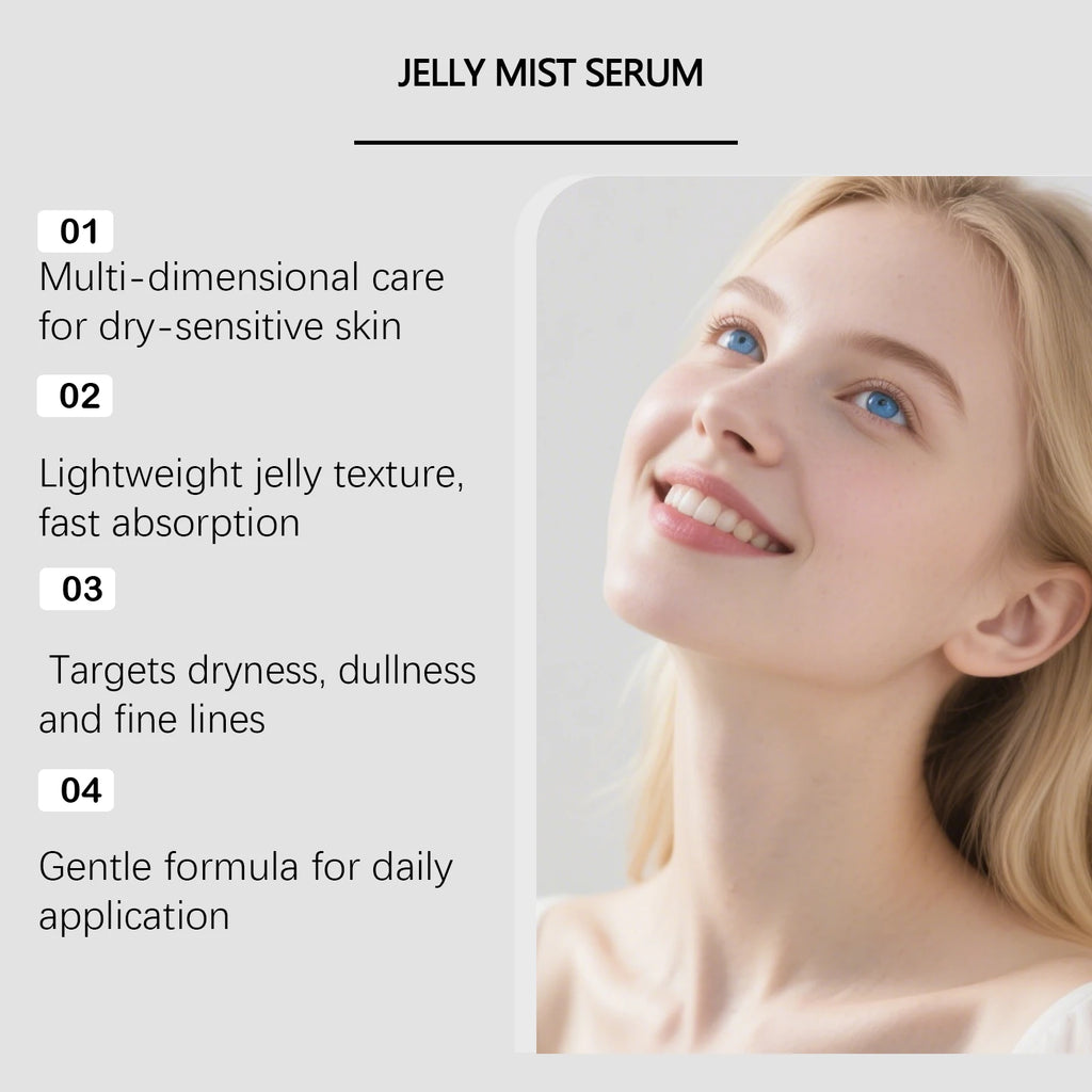 Jelly Mist Serum Brightening Firming Hydrating Face Spray Smoothing Facial Hyaluronic Acid Collagen Moisturizing Skincare Set