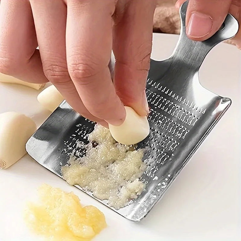 1 rallador de ajo y jengibre de acero inoxidable - Accesorio de cocina para la preparación de alimentos