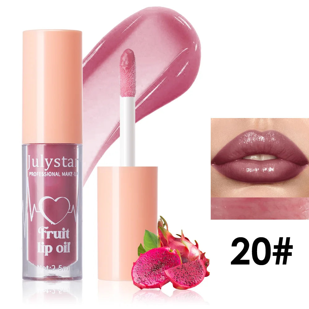10Color Fruit Flavor Temperature Changing Lip Oil Set Hydrating Glossy Lip Gloss Brightening Water Light Lip Makeup Cosmetic Kit