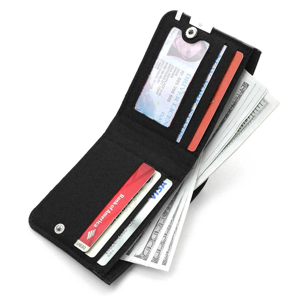 Men's Canvas Wallet with JESUS Pattern Personalized Design Multi-Card Slot Zipper Coin Pocket Youth Wallet