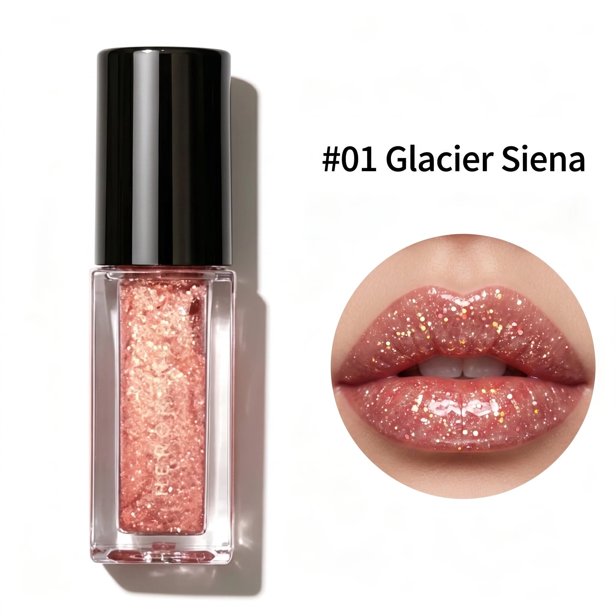 Herorange Star Glitter Lip Gloss Pearlescent Shimmer Mirror Plump Lips Hydrating Watery Lip Makeup