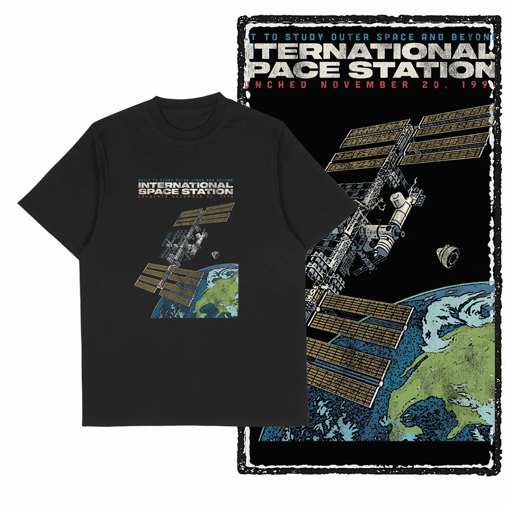 The Coolmind Men's 100% Cotton Astronaut Graphic T-Shirt - Black