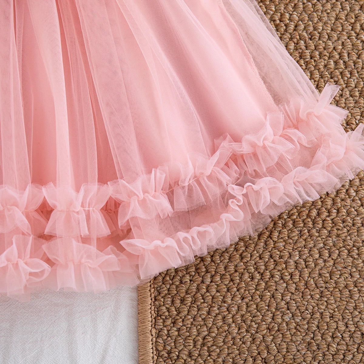 Summer New Sweet Bow Baby Girl Princess Dress, Solid Color Chiffon Children'S Clothing For Birthday Parties (9 Months -4 Years)