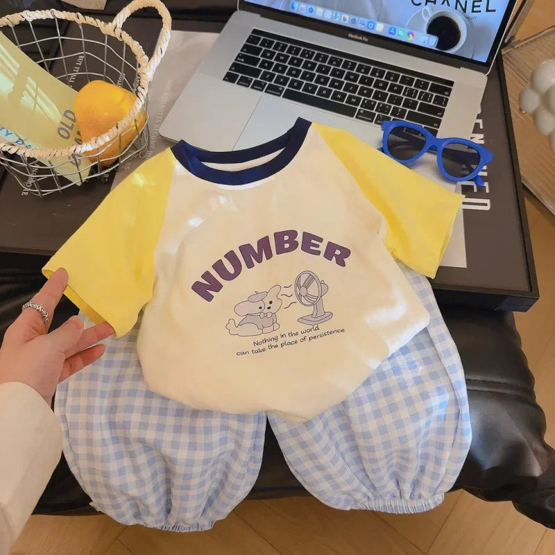 Summer New Children'S Cotton Cartoon Printed Short Sleeved T-Shirt Boys And Girls Raglan Sleeves Stylish Casual Tops