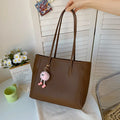 Solid Color PU Leather Women's Handbag, Versatile Korean Single Shoulder Underarm Bag, Temperament Tote Bag for Women Daily Use