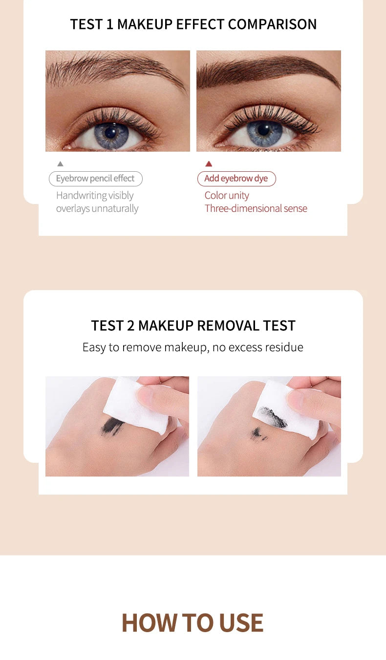 Ocheal Eyebrow Gel 4 Colors Long-lasting Fixed Eyebrow Waterproof Dyeing Color Quick-dry Hose Transparent Eyebrow Gel Eye Makeup